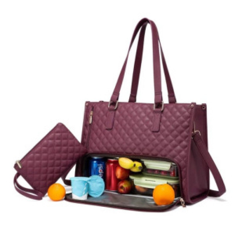 Bolso de almuerzo de mujer bolso de computadora portátil con aislamiento térmico bolso de computadora de gran capacidad