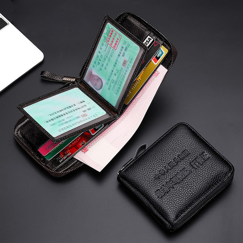 Licencia de conducir estuche de cuero de los hombres de negocios titular de la tarjeta de cuero Certificado de almacenamiento integrado multi-funcional Licencia de Conducir Banco ultrafino Tarjeta de caso