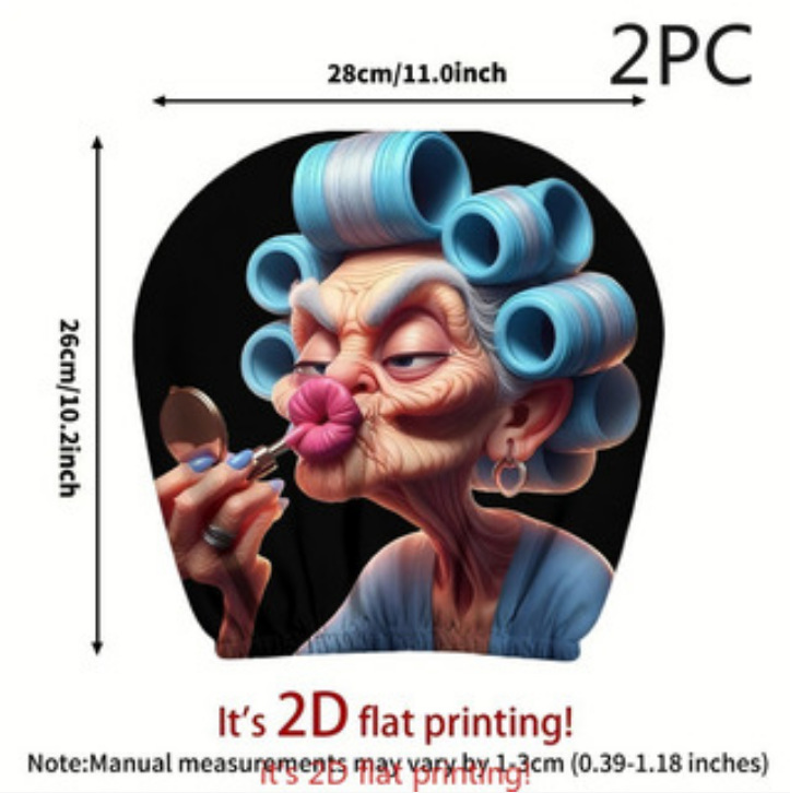 Polyester Fabric Car Headrest Cover with Funny Print, "Laugh Until Your Stomach Hurts" Design, Universal for Car Interiors, Does Not Shrink in All Seasons