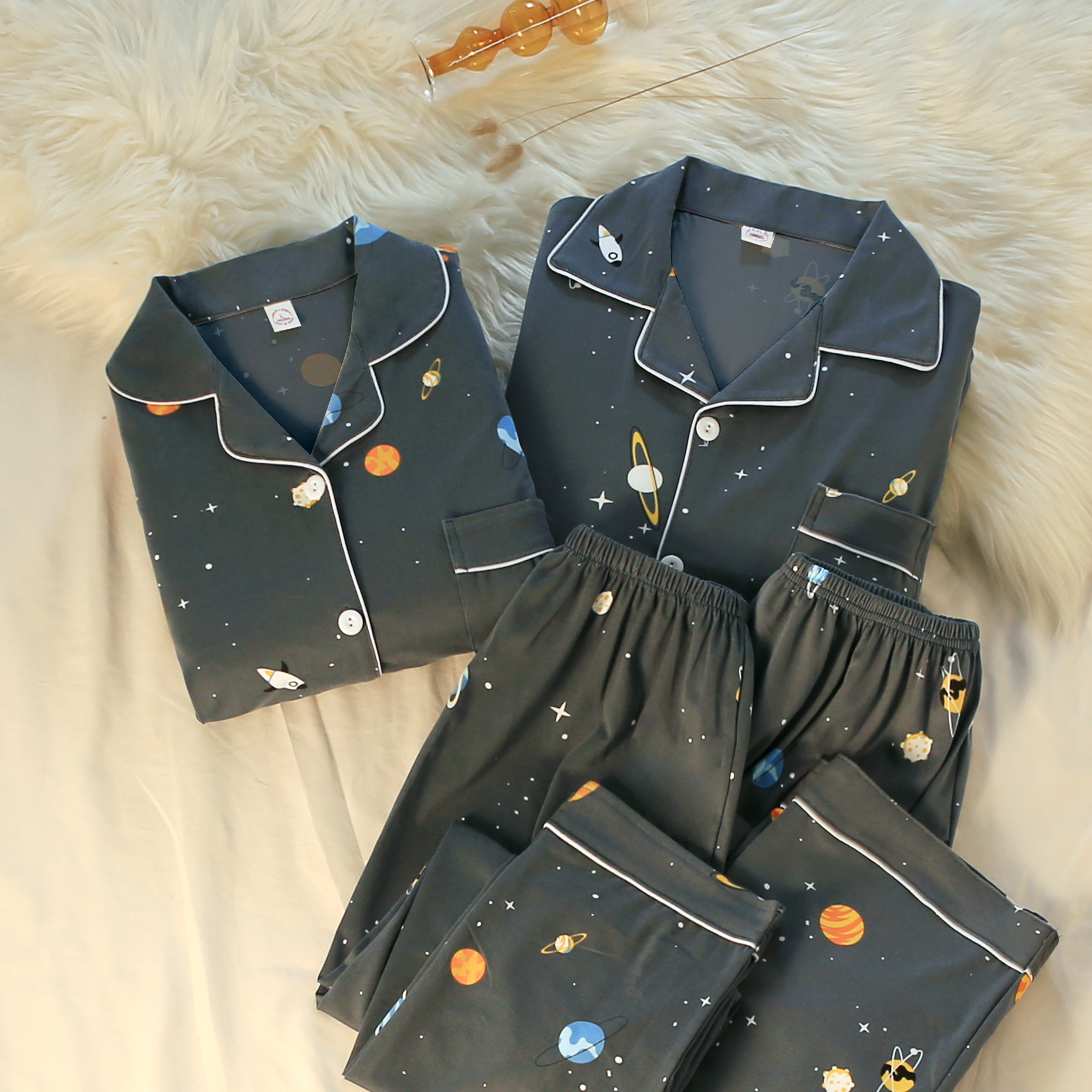 Pijamas de pareja de primavera y otoño de algodón de manga larga delgada para mujer más tamaño 2023 nuevos hombres lindos de verano e invierno para el hogar