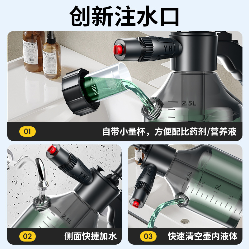 洗車用スプレーボトル、洗車用特殊PAボトル、洗車液、水ワックス、加圧式家庭用高圧水鉄砲ノズルケトル|undefined