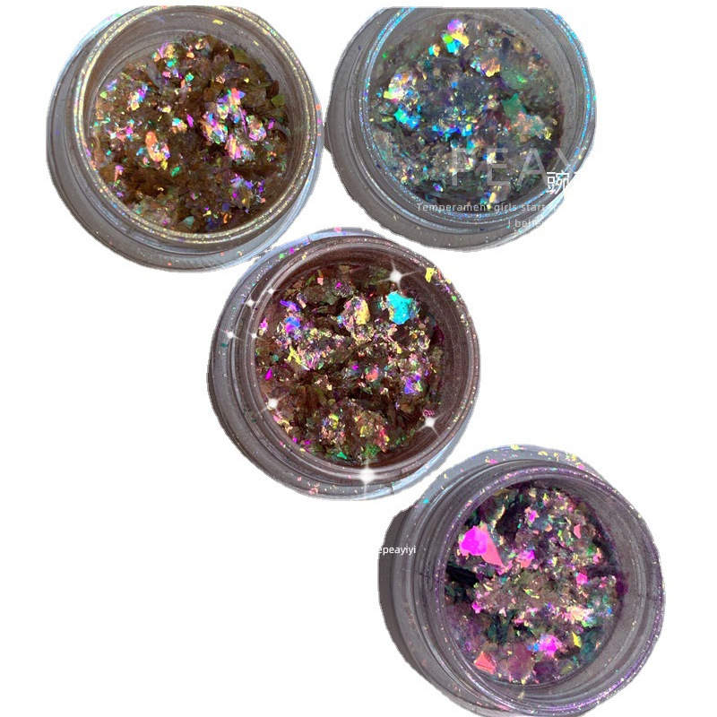 Manicura Opal polvo japonés Aurora brocado polvo fantasía polarizado hadas nieve terciopelo polvo uñas decoraciones luz y delicada