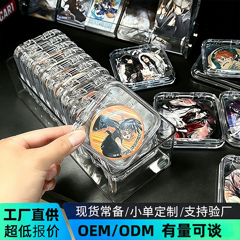 Transparent storage box, badge, protective case, stand