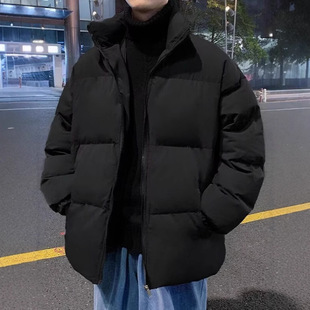 Winter New Thickened Cotton Jacket for Boys Hong Kong-style Trendy All-match Loose Handsome Collar Bread Coat