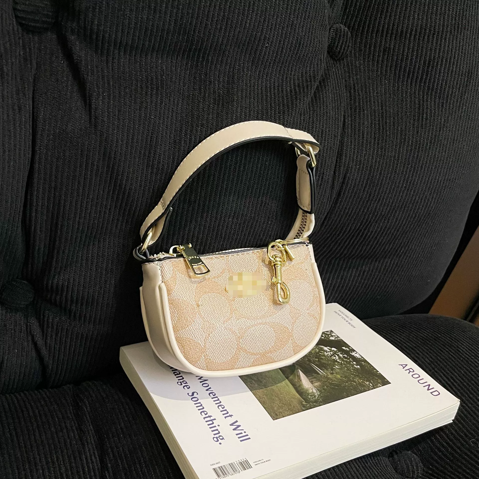Bag, design keychain, cute wallet, European style