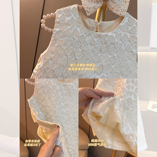 Princess Dress for Girls 2024 New Trendy Spring and Summer Children's Dress, French Style, Dropshipping One Piece