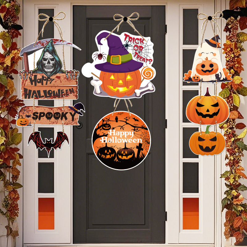ハロウィンドア吊り下げハロウィンパーティー装飾カボチャコウモリドア吊り下げゴーストフェスティバル装飾雰囲気装飾小道具|undefined