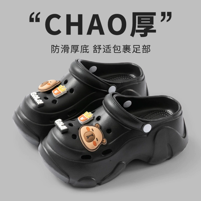 Туфли с дырками на толстой подошве женская модель 2025 новая летняя eva противоскользящая