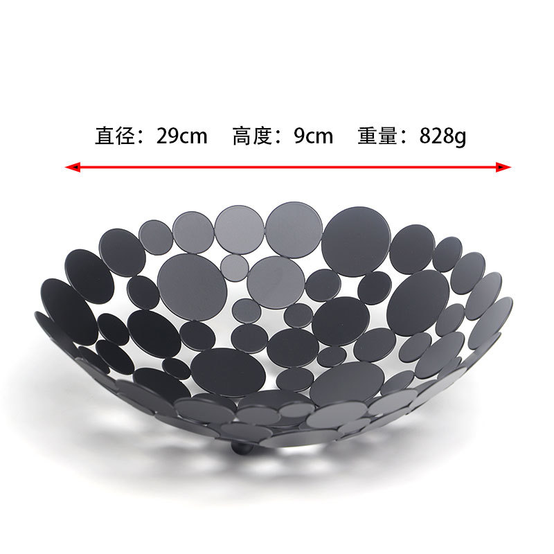 Nordic plato de fruta de hierro redondo sala de estar cesta de frutas merienda cesta de almacenamiento cuenca de frutas cesta de frutas redonda