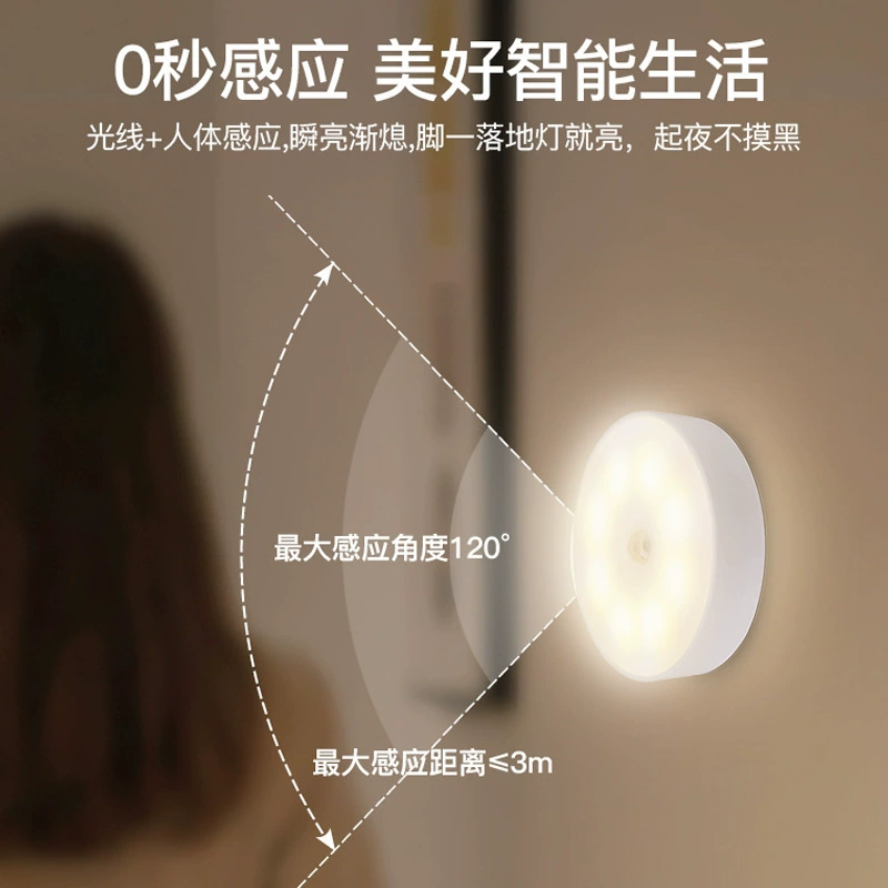 LED-светильник для ночного видения с биологическим таймером и электромагнитным магнитным ночником для гардероба, интерьерные светильники для кровати, светильник-лайт, оптовая продажа