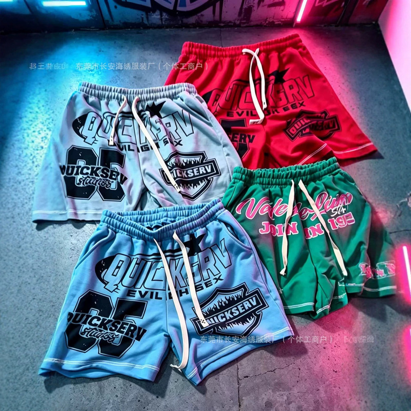 Foreign trade cross-border American-style trendy street basketball shorts for men, loose casual knee-length shorts for running and sports, wholesale Foreign trade cross-border American-style trendy street basketball shorts for men, loose casual knee-length shorts for running and sports, wholesale