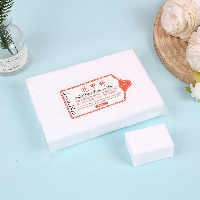 硬質糸くずの出ないマニキュアリムーバーコットン、糸くずの出ないマニキュアタオル、マニキュアコットン、マニキュアクリーニングコットン 1000枚