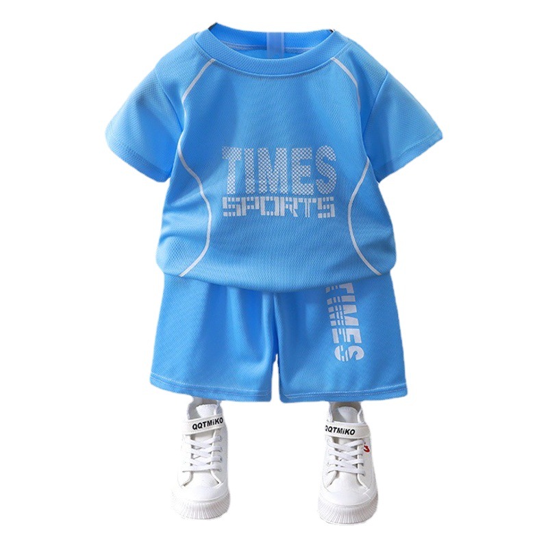 Ropa de bola de manga corta para niños Ropa deportiva para niños Pantalones cortos de dos piezas de secado rápido para niñas se adaptan a la ropa para niños al por mayor