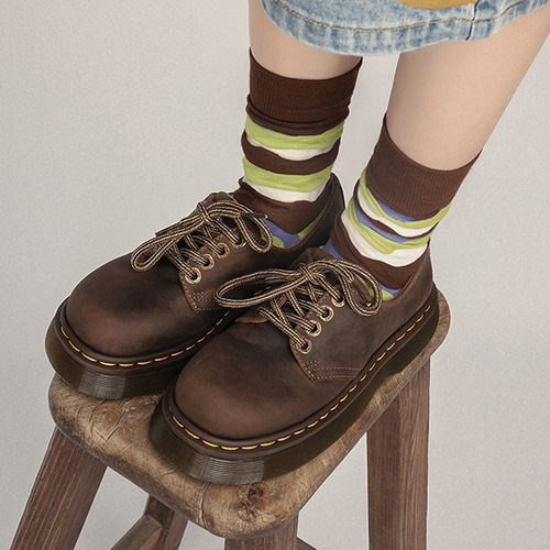 Big-toe shoes, genuine leather ugly shoes, classic slip-on Martin shoes, retro Mary Jane thick-soled loafers, women's small leather shoes