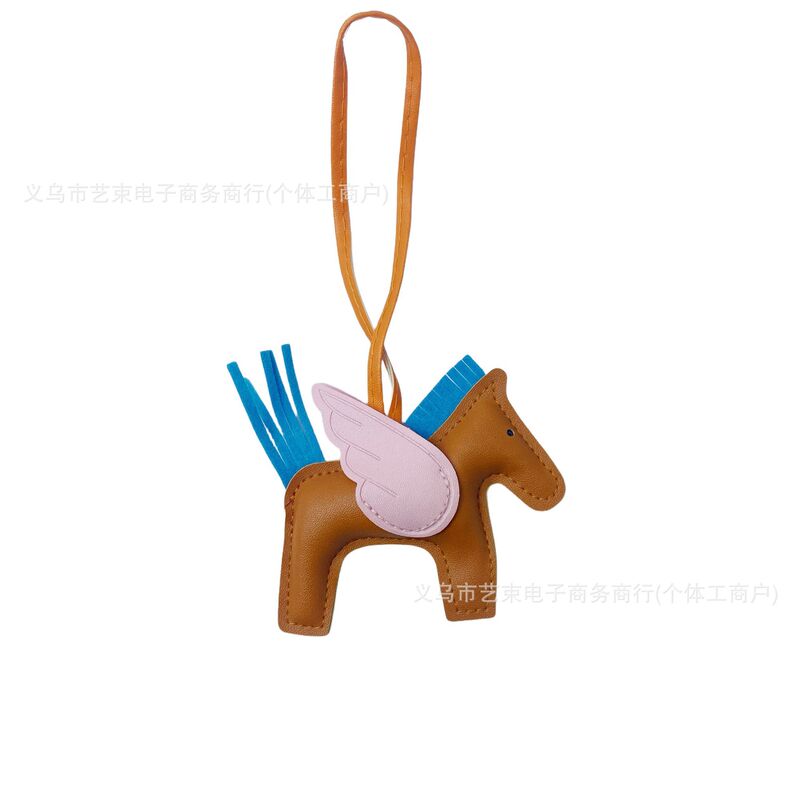 跨境热销小马挂件PU皮革包包挂饰汽车钥匙扣天使飞马包挂件小礼品|undefined