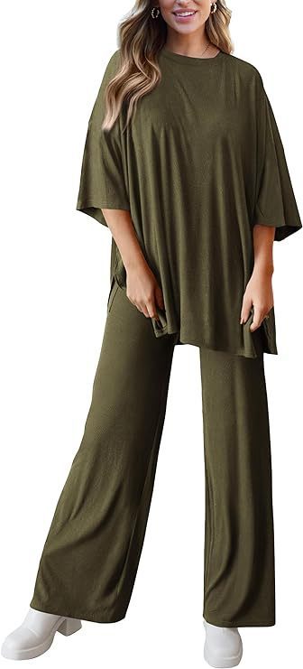 618g Weight Half Sleeve Sleeve Length Spandex, Polyester Fabric Type Pant Co-ord Set Sets Type 2 Pieces Set Quantity Daily Occasion Round Neck Neckline Loose Fit Type Solid Color Pattern Summer, Spring Season Women's Gender Casual Style Daily Women's Casual Solid Color Spandex Polyester Pant Co-ord Set Pants Sets 2