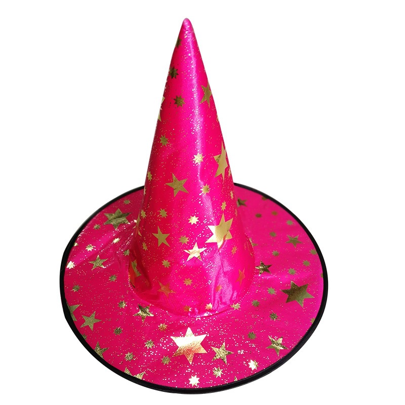 Sombrero de bruja de Halloween para niños maquillaje para adultos accesorios de ropa estampado sombrero de pentaco sombrero de bruja fiesta