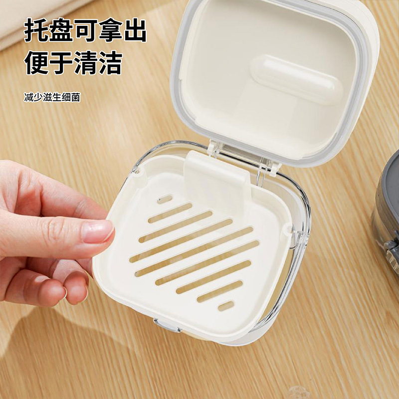 家用假牙清洁收纳盒透明双层带工具牙套盒假牙清洗盒清理收纳套装|undefined