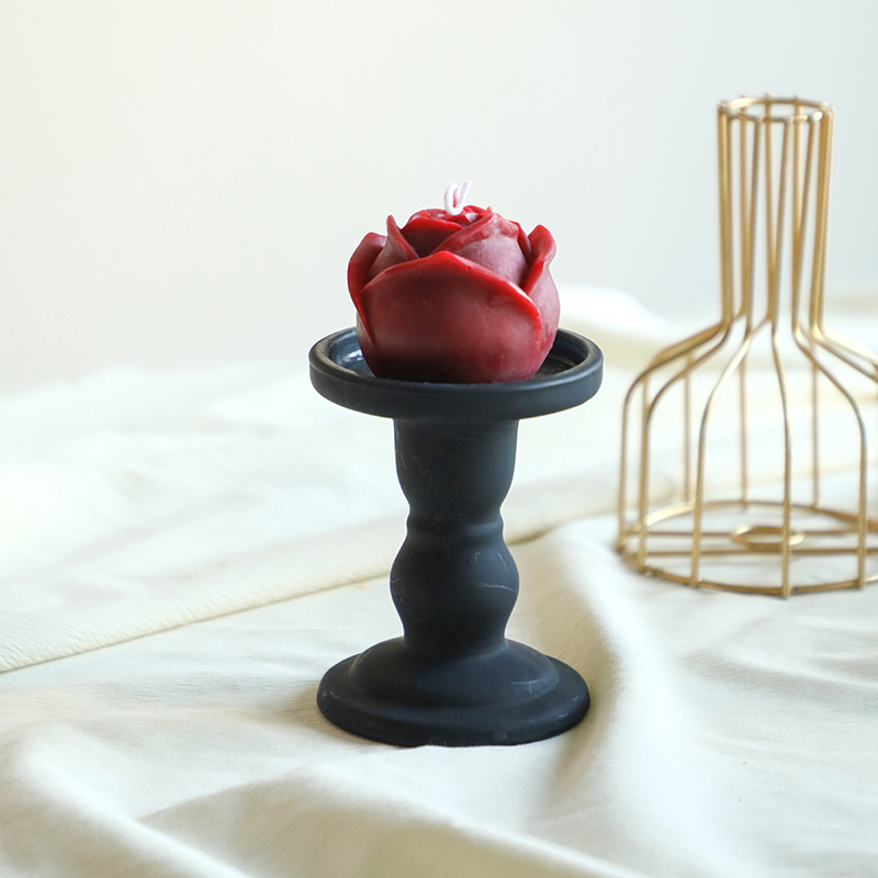 Vela aromática de cera de soja retro francesa color borgoña, vela romántica para bodas, decoración para el hogar, portavelas, venta al por mayor por pieza