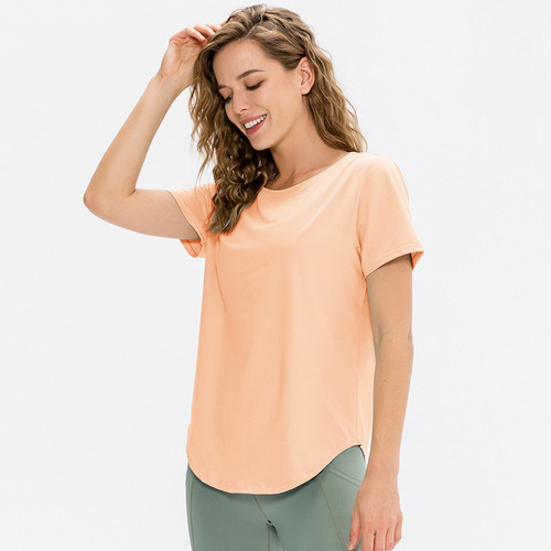 Women's loose yoga short-sleeved breathable running sports tops casual T-shirt elastic quick-drying fitness clothes