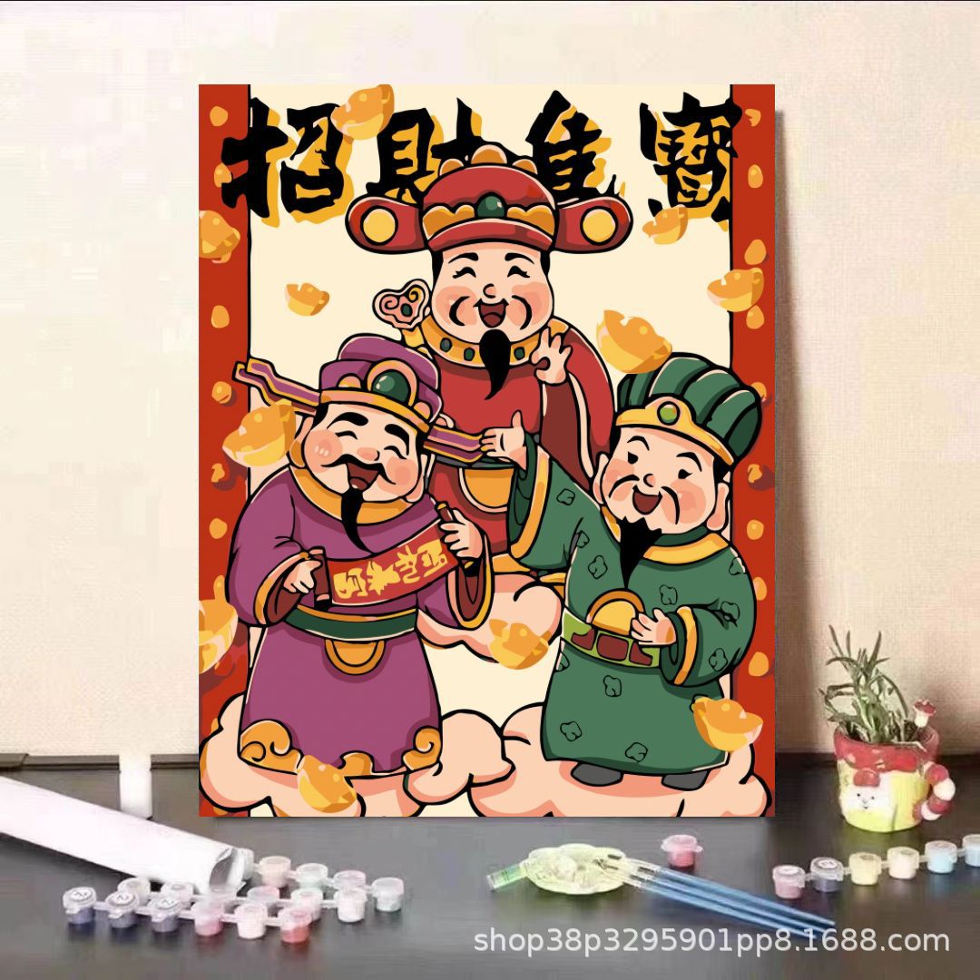 Lápiz pequeño Año Nuevo pintura al óleo digital diy relleno 2024 nuevo niño relleno pintado a mano pintura al óleo acrílico