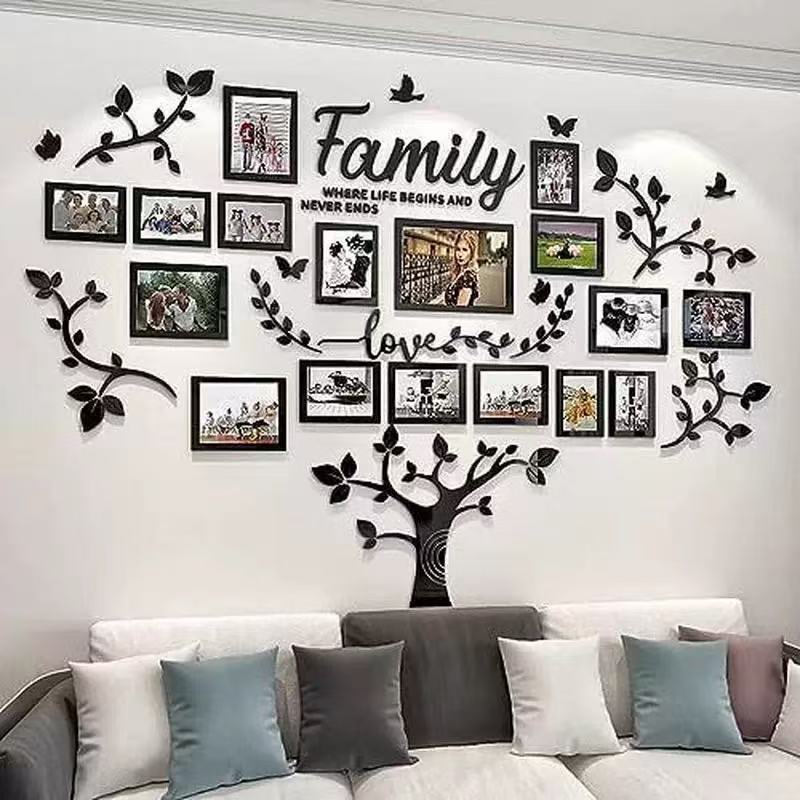 DIY Acrylic Self-Adhesive Living Room Family Tree Wall Decoration Sticker Photo Frame Collage Living Room Wall Decoration