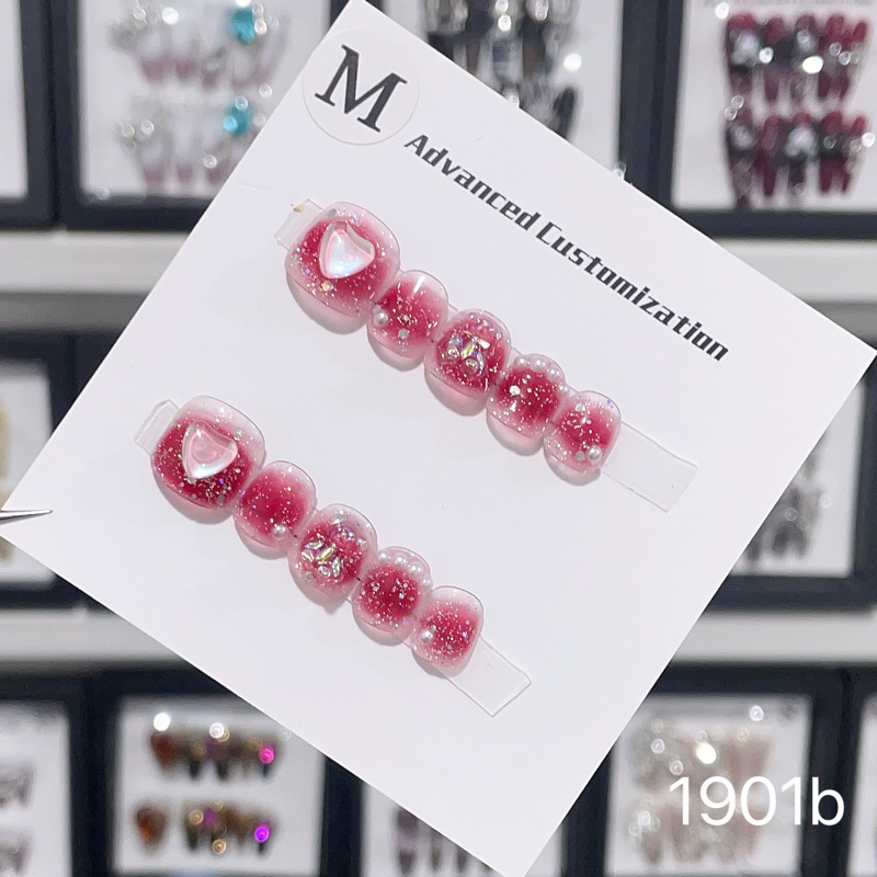 Children's 3D Bow-Shaped Linabell Short Nail Stickers, Handmade for Daily and Holiday Wear