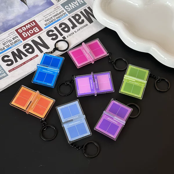 New Cross-Border Sports Three-Dimensional Basketball Court Backpack Pendant Acrylic Keychain Souvenir Cultural and Creative Small Gift