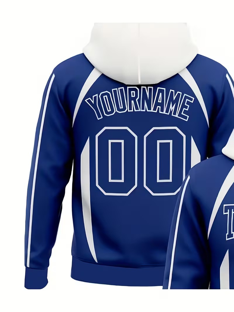 Fuente de fábrica de impresión digital transfronteriza para hombre suéter para dibujar se puede fijar DIY chaqueta de tendencia casual con capuzas suelta