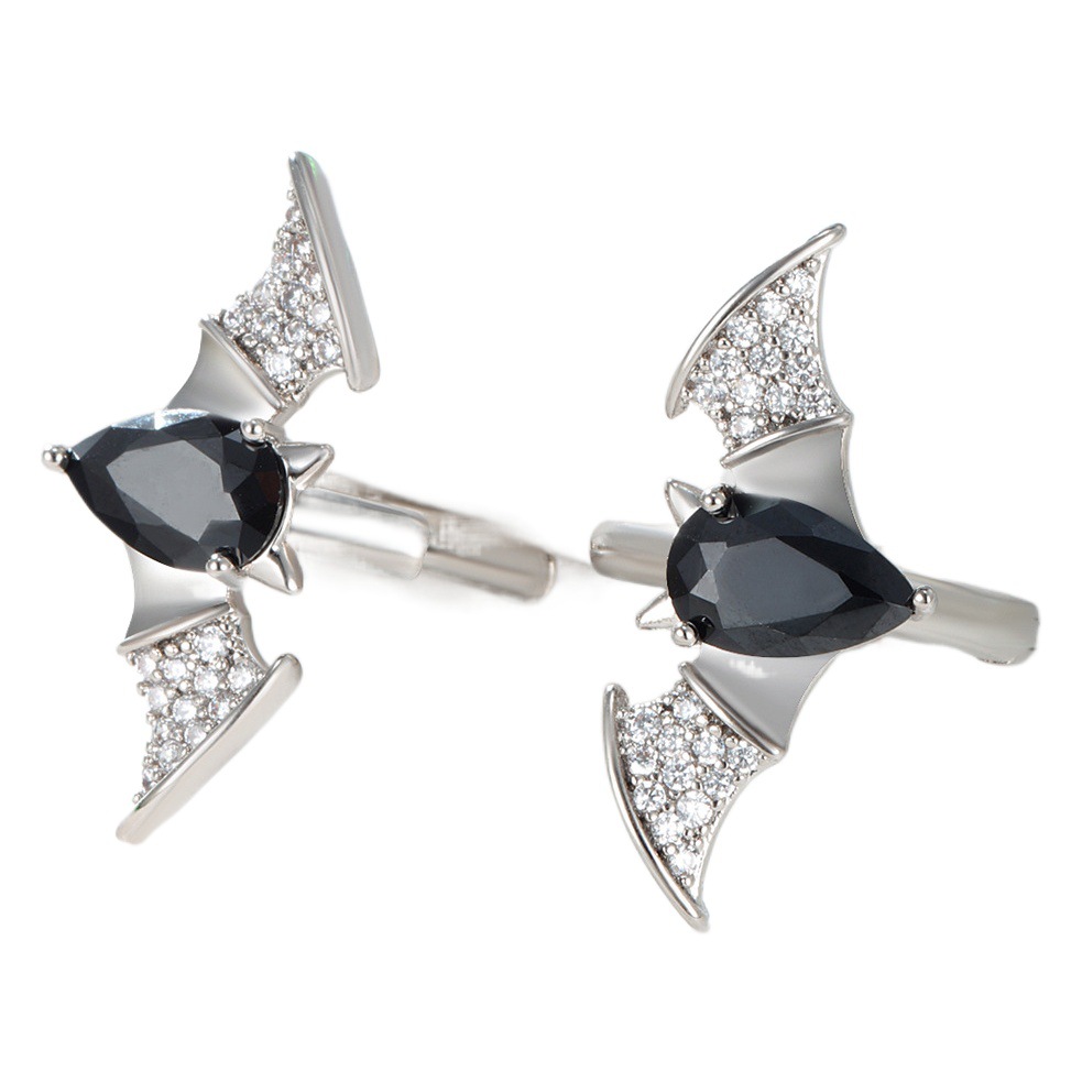 Joyería de Xuping en forma de gota negro gema artificial bate oído anillo oído hebilla estilo fresco pendientes de moda para hombres y mujeres