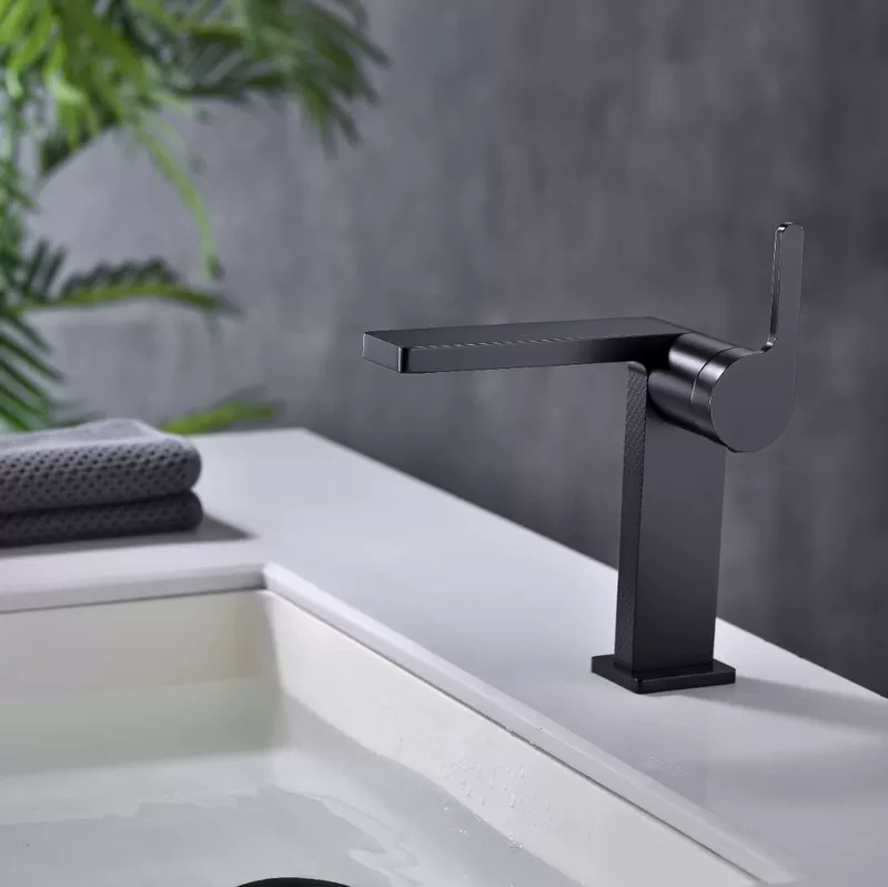 Смеситель для раковины Basin Lift-type Gun Gray, электроплазированное покрытие, единая связка, смеситель для раковины горячей и холодной воды