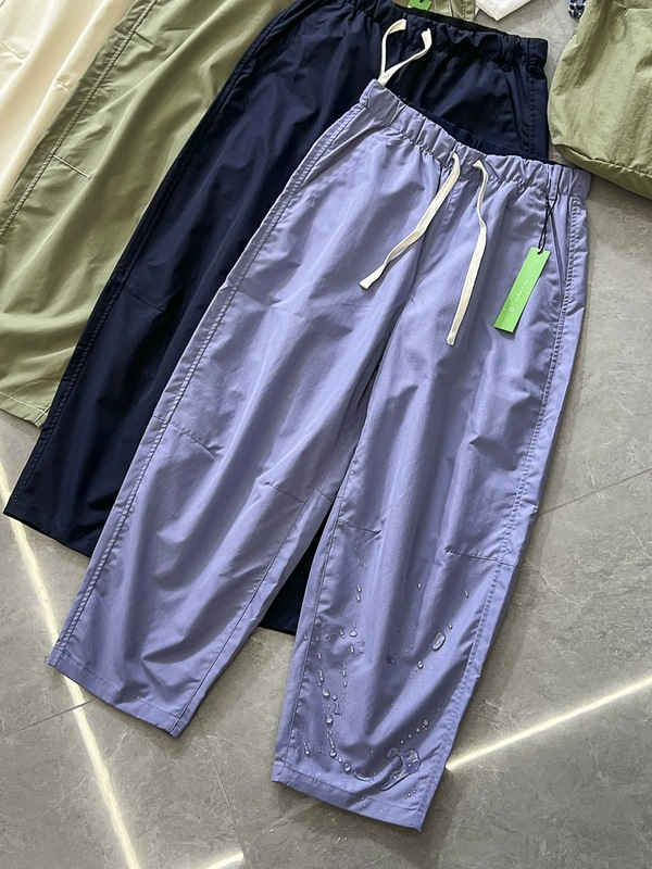 夏季女士户外薄款透气宽松舒是百搭网格防泼水休闲运动直筒九分裤|undefined