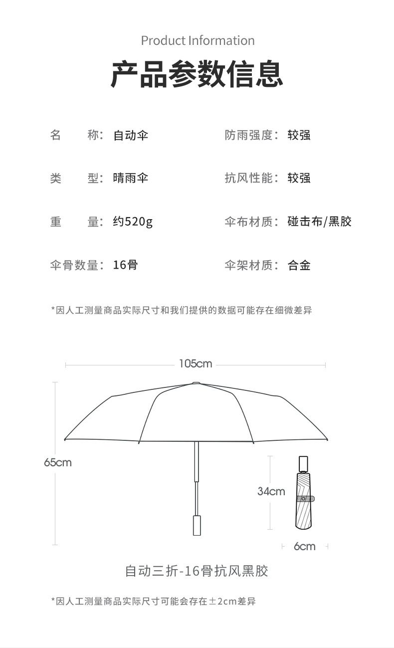 全自动雨伞折叠伞双人伞超大遮阳伞防紫外线太阳伞大量批发广告伞详情14