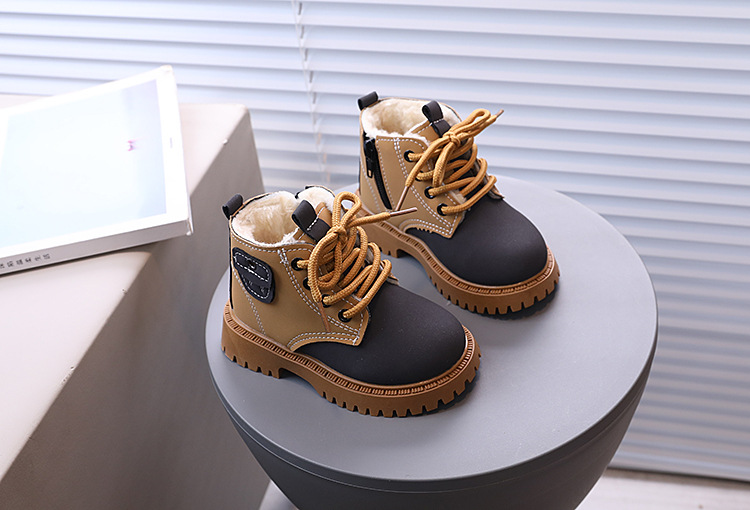 Botas de algodão com pelúcia para crianças meninos e meninas_voghion.com