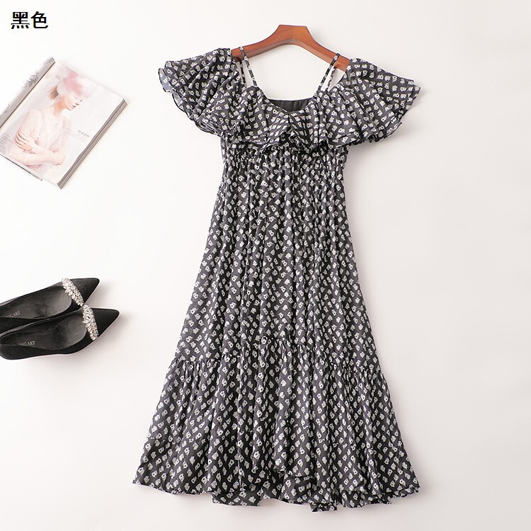 243074 Summer Dress Mingwei Classy Women's Extended Short-Sleeved One-Line Collar Shenzhen Mingwei 243074 Summer Dress Mingwei Classy Women's Extended Short-Sleeved One-Line Collar Shenzhen Mingwei