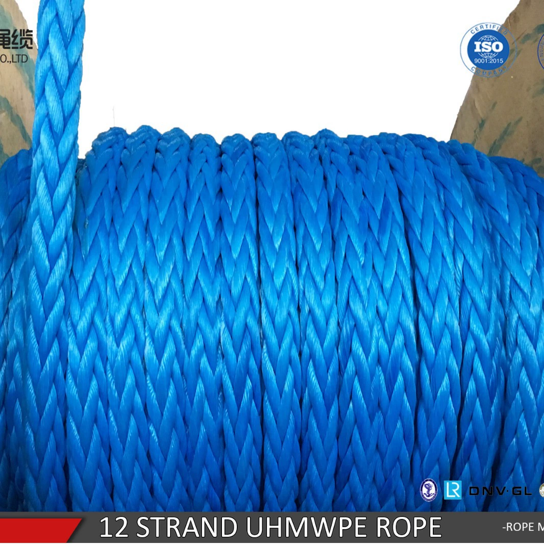 Полимерная 12-прядная морская веревка UHMWPE, прочная конская веревка, сверхвысокая молекула, полиэтилен, синий