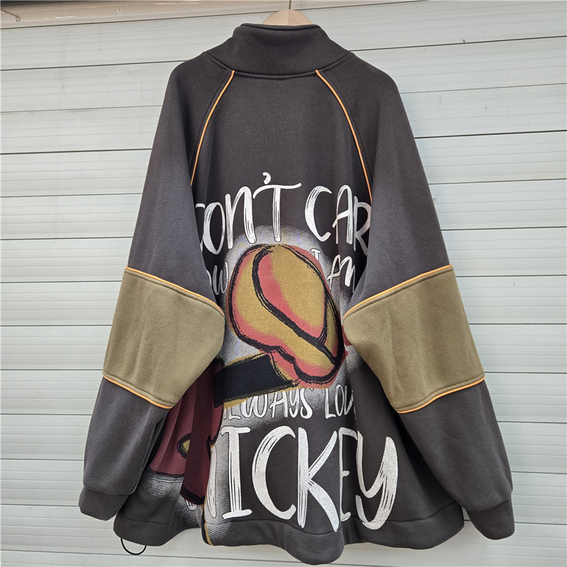 Sudadera Holgada Térmica de Algodón con Cuello Alto e Estampado image 3
