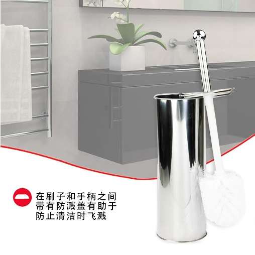 baño doméstico conjunto de cepillo de inodoro cubierta cóncava inodoro limpieza de acero inoxidable anti-splash cepillo de inodoro de mango largo