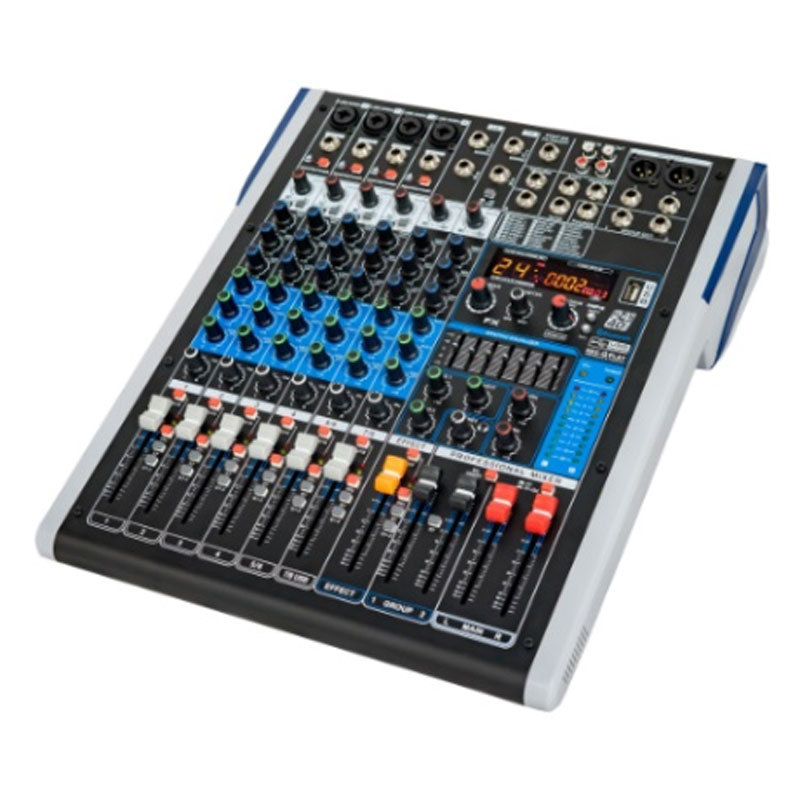 Mezclador profesional para grandes espectáculos en escenarios, bares KTV, música de fondo, Bluetooth, efectos USB, mezcla y arreglos analógicos.