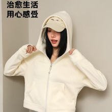 2025秋冬新款lulu同款奥利绒外套连帽衫女 宽松慵懒风瑜伽卫衣女