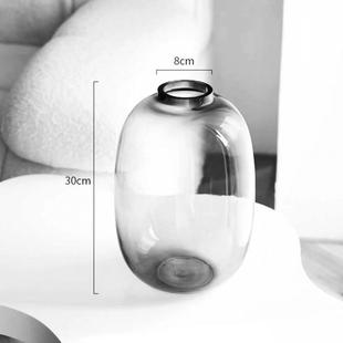 Simple Modern Horsewood Vase, Large Belly Glass, Transparent Water Culture, Living Room Flower Arrangement, Floor-Standing Flower Holder, Hanging Bell