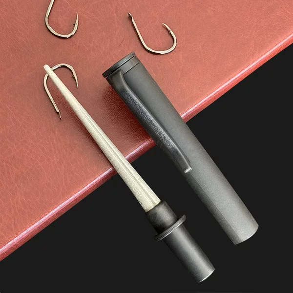 Cross-Border Diamond Hook Sharpener Sharpening Pen Portable File Double Groove Round Head Outdoor Sports