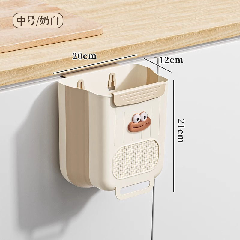 キッチンゴミ箱 吊り下げ式家庭用折りたたみゴミ箱 腰をかがめないキャビネットドア専用生ごみ保管箱|undefined