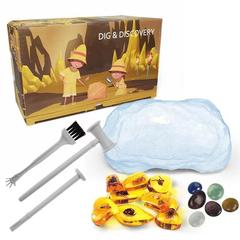 Treasure Digging Factory Amber Mermaid Pirate Treasure Hunt Kids Fossil Toy Handmade DIY Archaeological Digging Toy