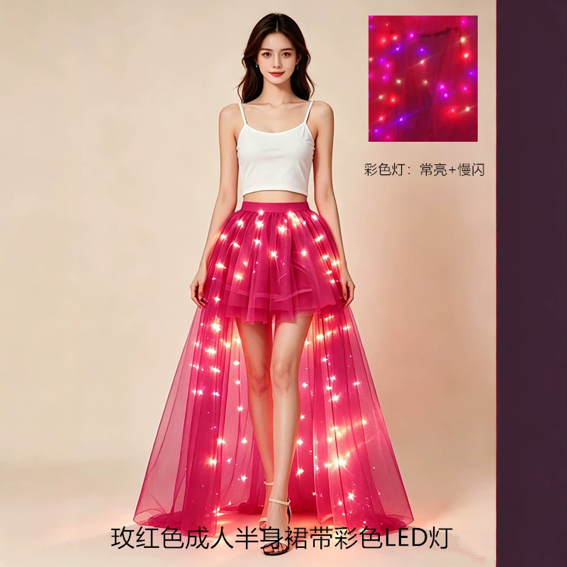 Carefully Selected Festive High-Waisted Tulle Skirt, Slimming and Puffy Mid-Length 2025 Tulle Half Skirt