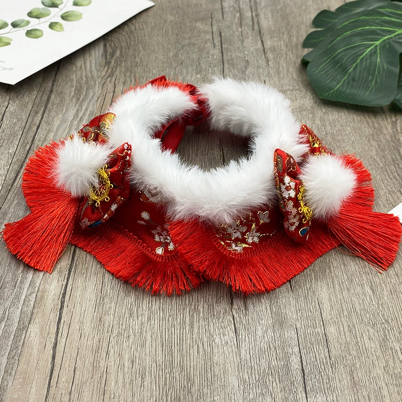 Шарф для собак и кошек, зимний, для защиты шеи, украшение на Китайский Новый год, аксессуары для кошек и собак породы Рэгдолл и Корги, новогодняя лимитированная серия