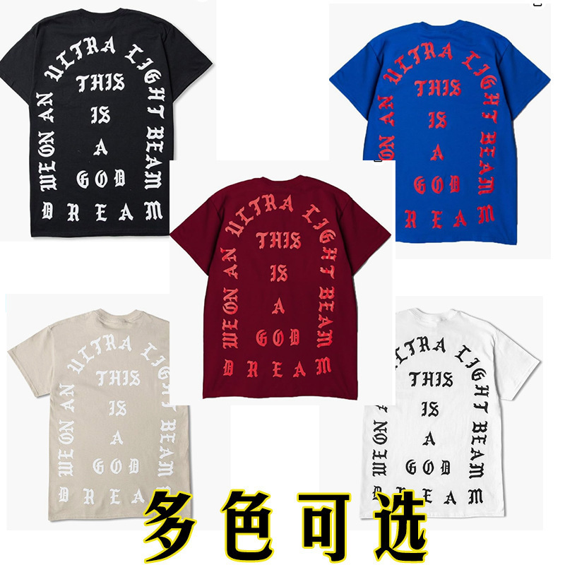 High street i feel like pablo short-sleeve Los Angeles limited edition Kanye West unisex trendy T-shirt