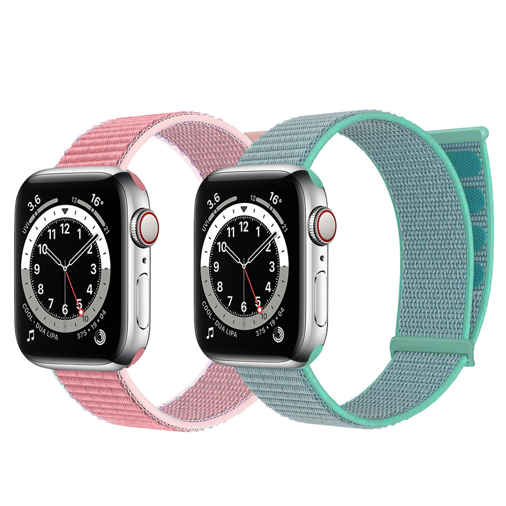 Нейлоновая петля с велкро для Apple iWatch, подходит для Apple 9/8/SE, нейлоновый ремешок из двух секций