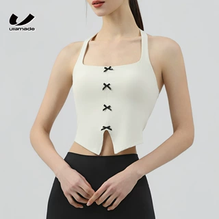瑜伽服挂脖吊带瑜伽背心女春夏健身服运动修身无袖短款上衣普拉提