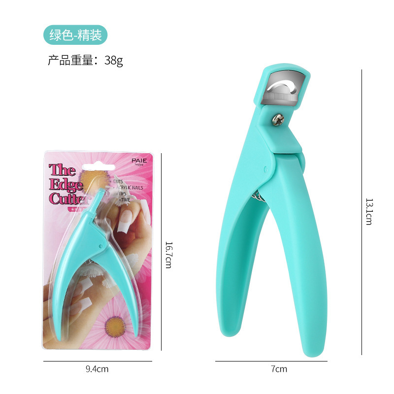 Tijeras para uñas de una línea de acero inoxidable en forma de U, cortador para extensiones de fototerapia DIY, con herramienta de formación.